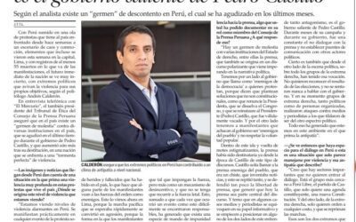 Interview with Andrés Calderón in El Mercurio on the Peruvian political situation.